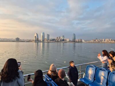Caspian Sea Boat Tour with City Skyline Views