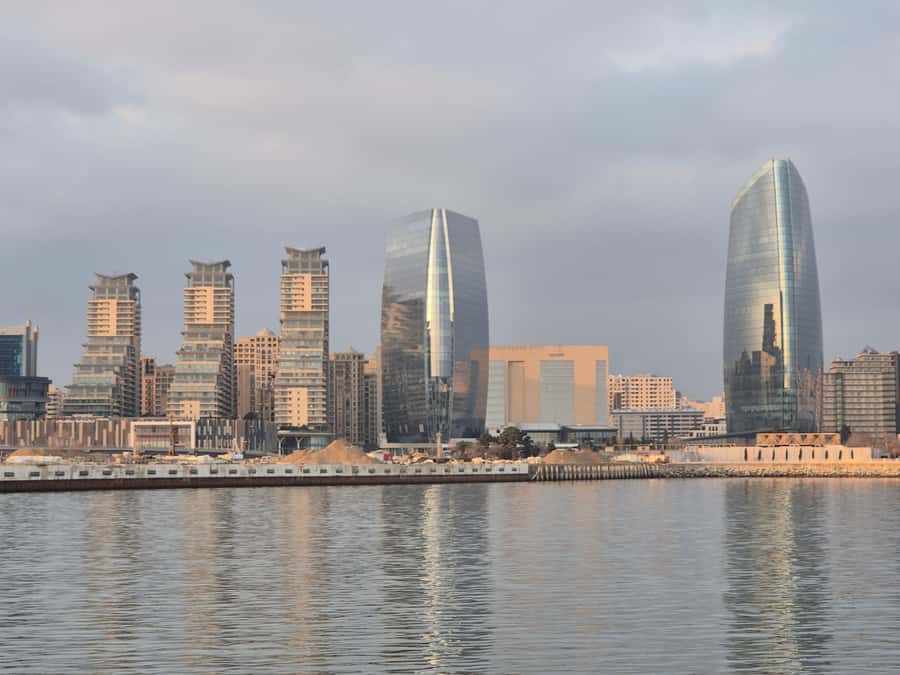Baku: Caspian Sea Boat Tour with City Skyline Views - The shopping-and-entertainment skyline: Crescent Mall, Sea Mall, and Baku Eye