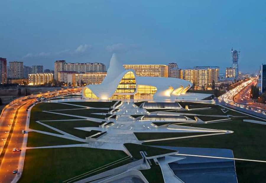 Baku City Night Tour - Heydar Aliyev Center and the I Love Baku sign: the night-photo anchor
