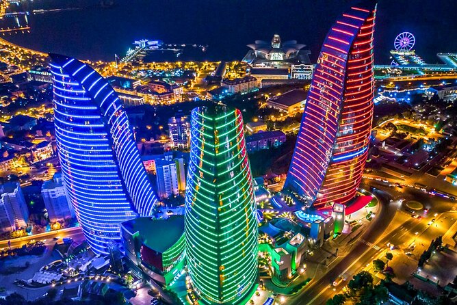 Baku Night City Tour Discover the Magic of Illuminated Landmarks - Entering Baku’s Night Scene: Flame Towers to Highland Park