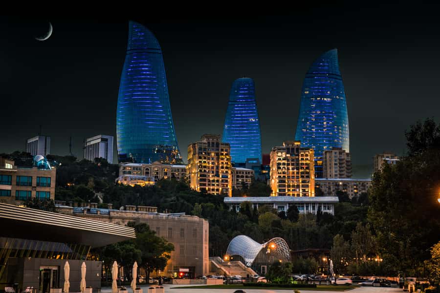 Baku: Night Panoramic Group Tour with Flame Towers 1 - Highland Park After Dark: The Best View Moment for Most People
