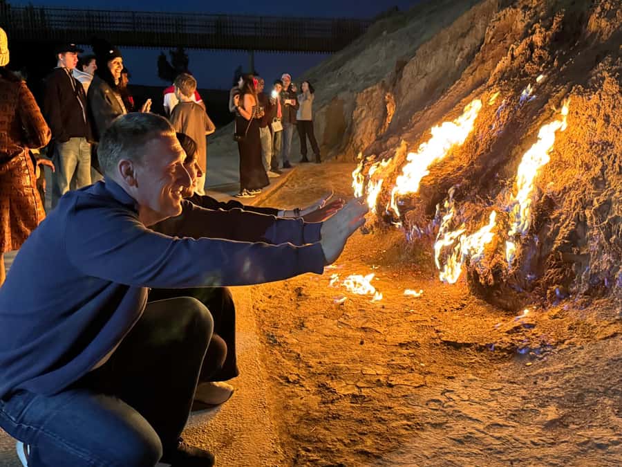 Gobustan & Mud, Fire Temple, Burning Mountain, H.A. Center - Yanar Dag (Burning Mountain): a memorable stop, even if it is not for everyone
